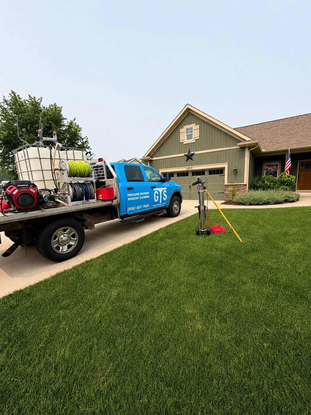GTS Exterior Care truck at a West Michigan property